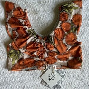 Kate Quinn Orange Vintage Pineapple Swimsuit Top